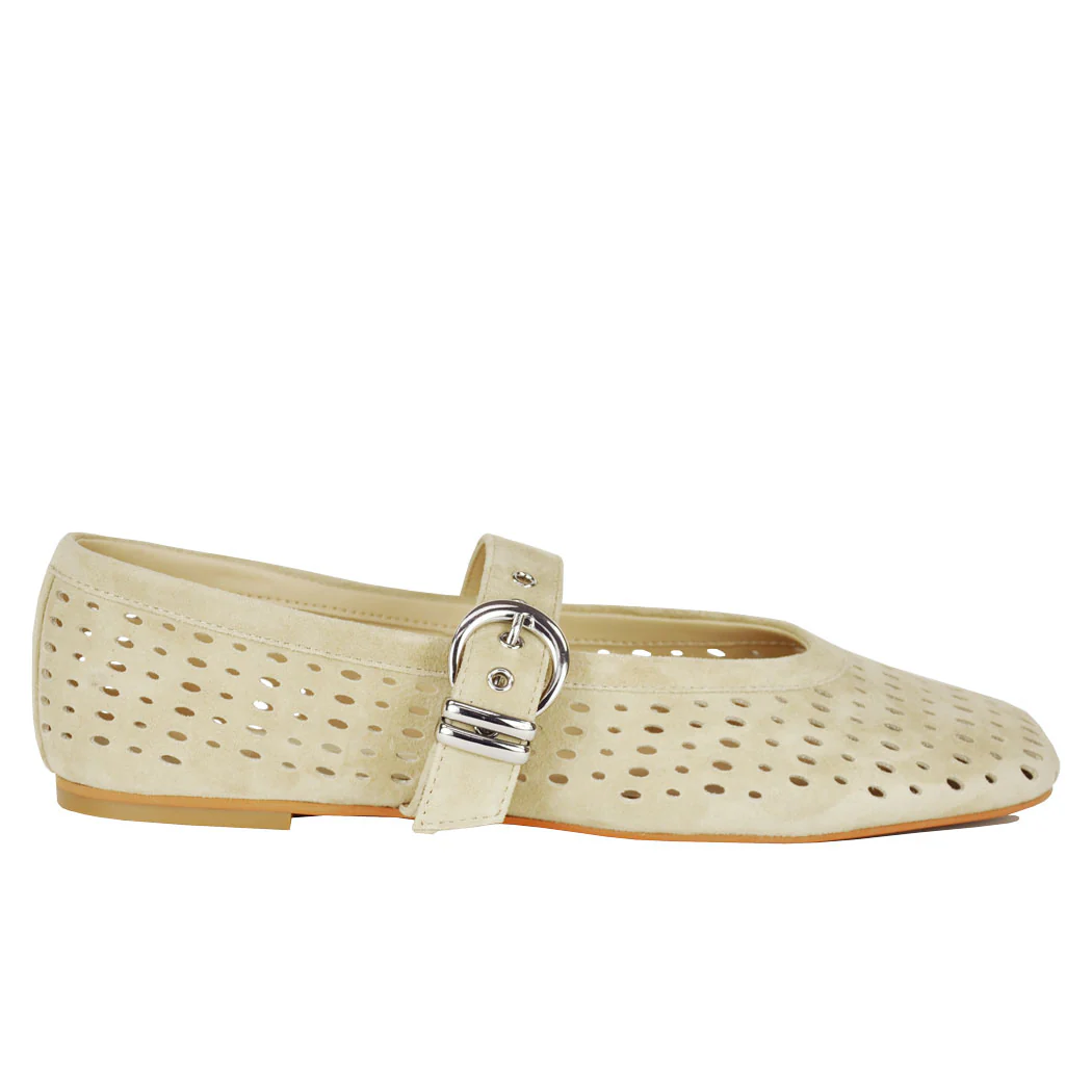 Mikel Perforated Suede Ballet Flat - Image 2