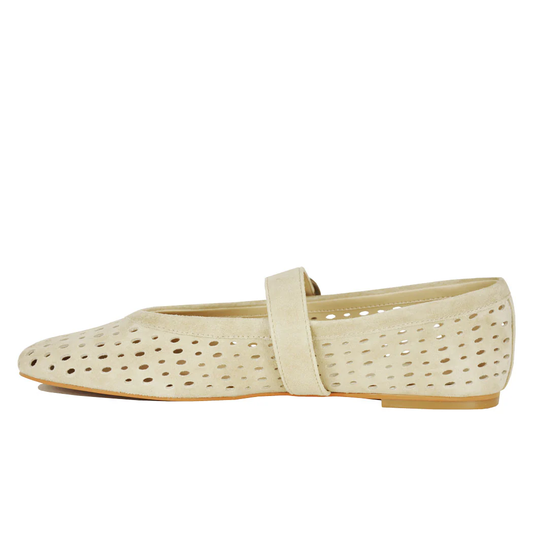 Mikel Perforated Suede Ballet Flat - Image 4