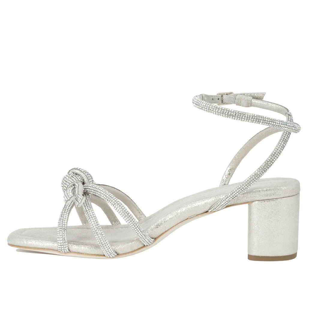 Mikel-SKR Rhinestone Bow Heel Sandal - Image 4