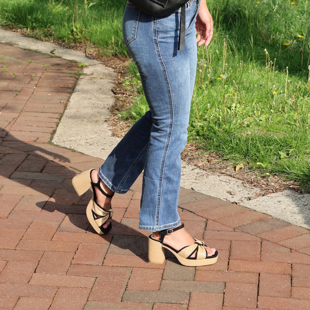 Mina Raffia Knotted Sandal - Image 2