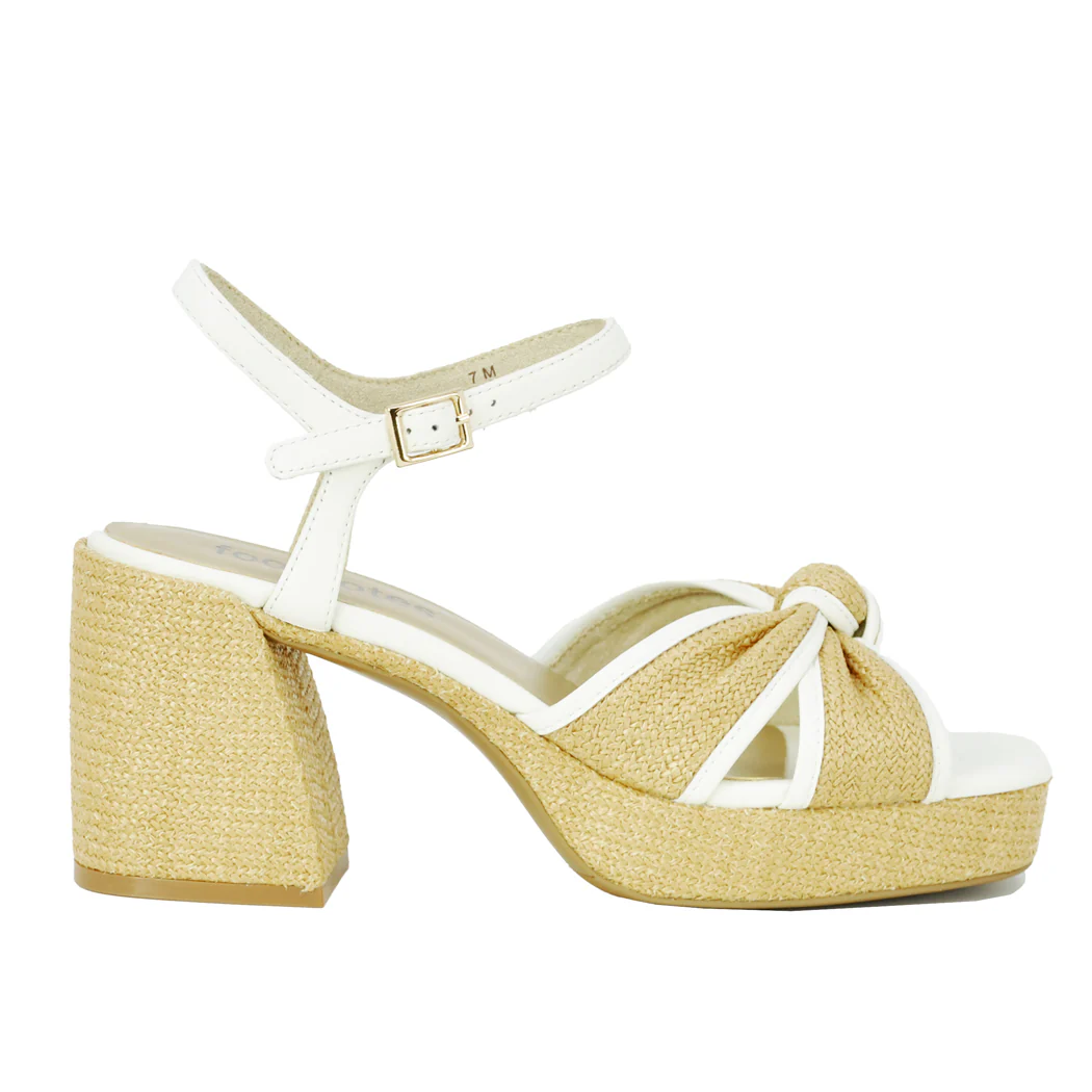 Mina Raffia Knotted Sandal - Image 2