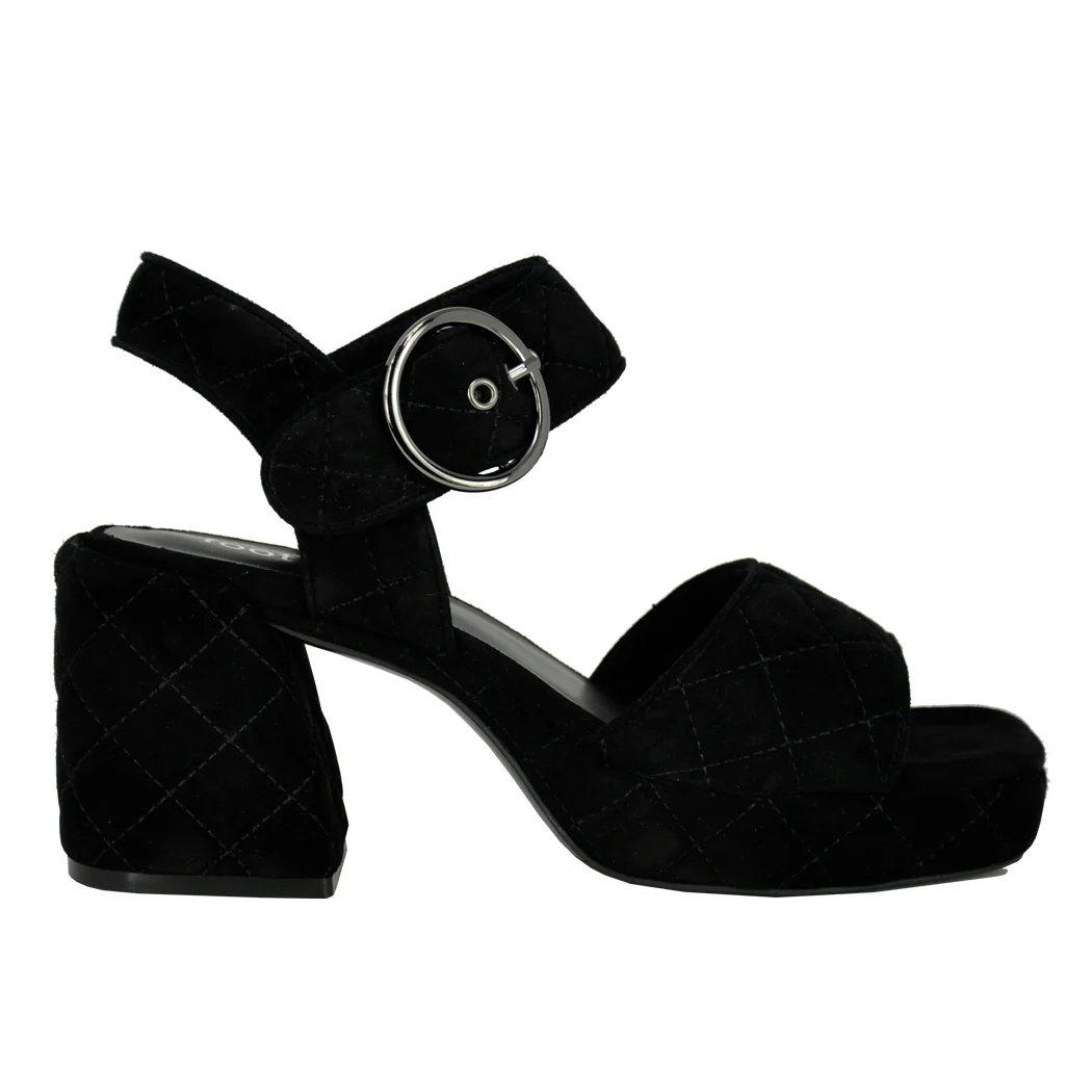 Moppet Suede Quilted Heel Sandal - Image 2