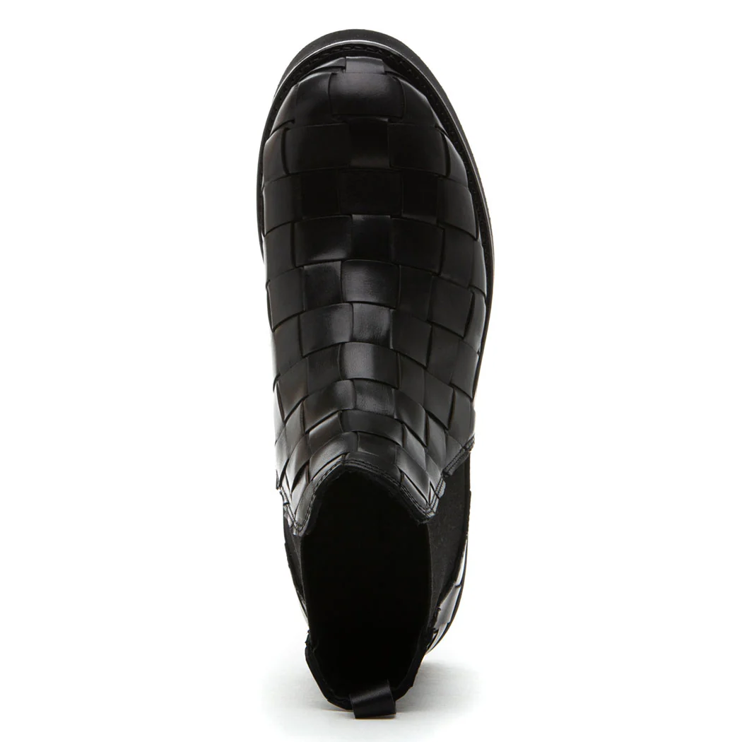 Nadia Leather Woven Platform Boot - Image 3