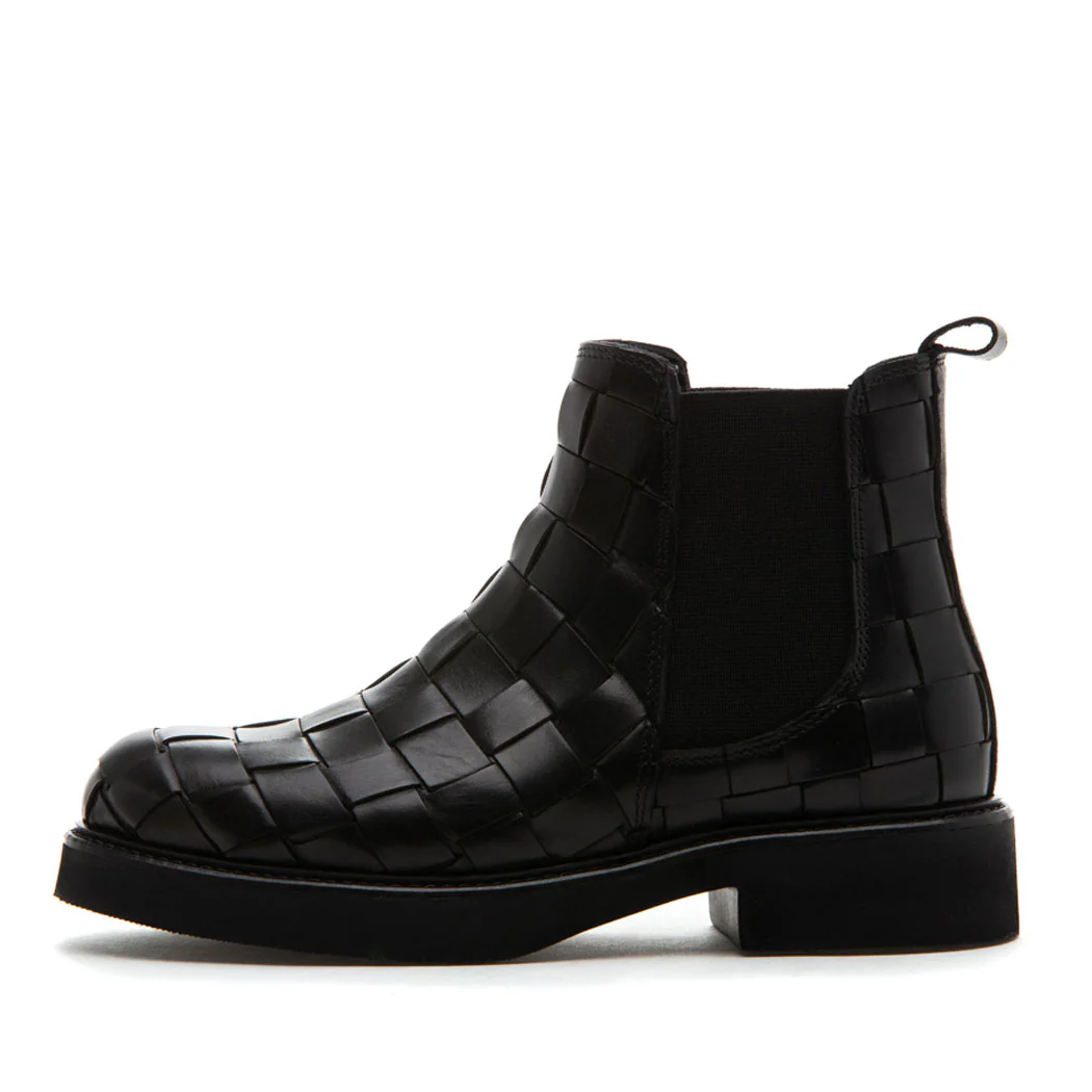 Nadia Leather Woven Platform Boot - Image 4