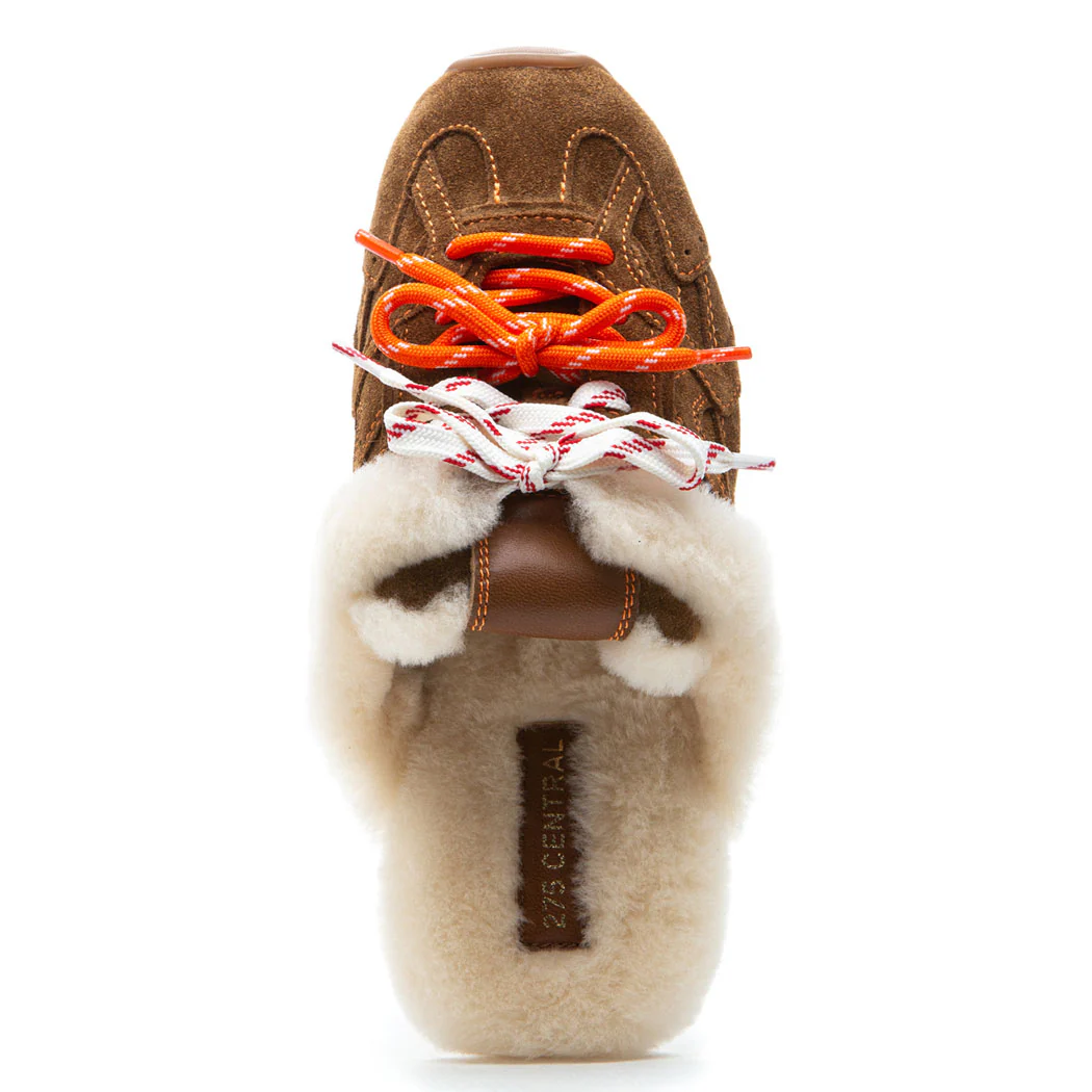Noah Suede Tie Shearling Mule - Image 3