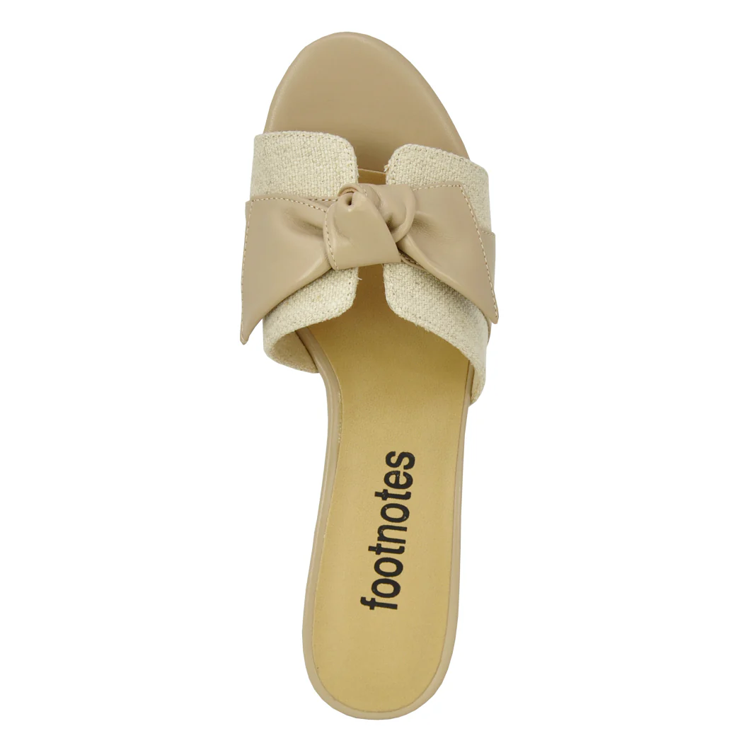 Ozane Canvas Leather Bow Slide - Image 3