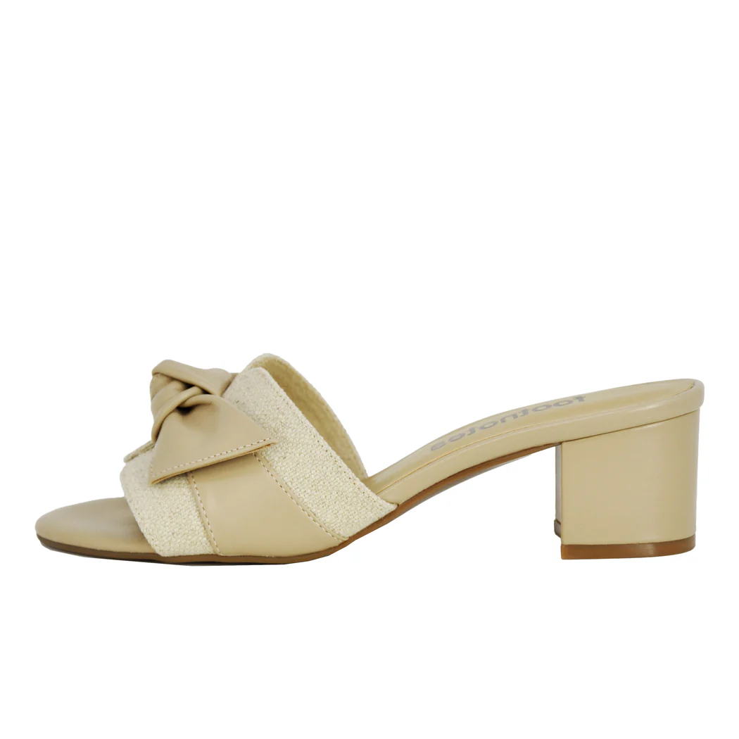 Ozane Canvas Leather Bow Slide - Image 4