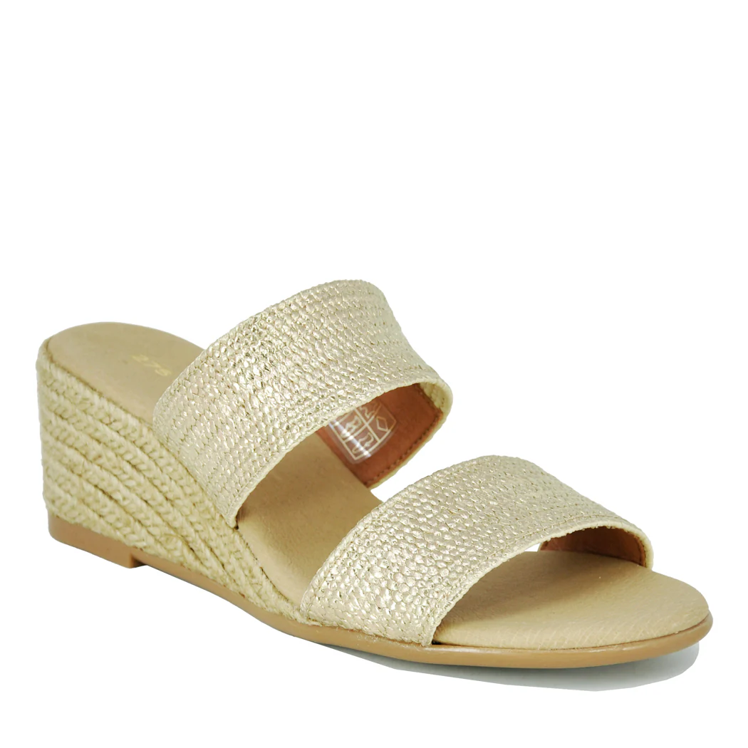 Paisley Metallic Leather Espadrille Wedge