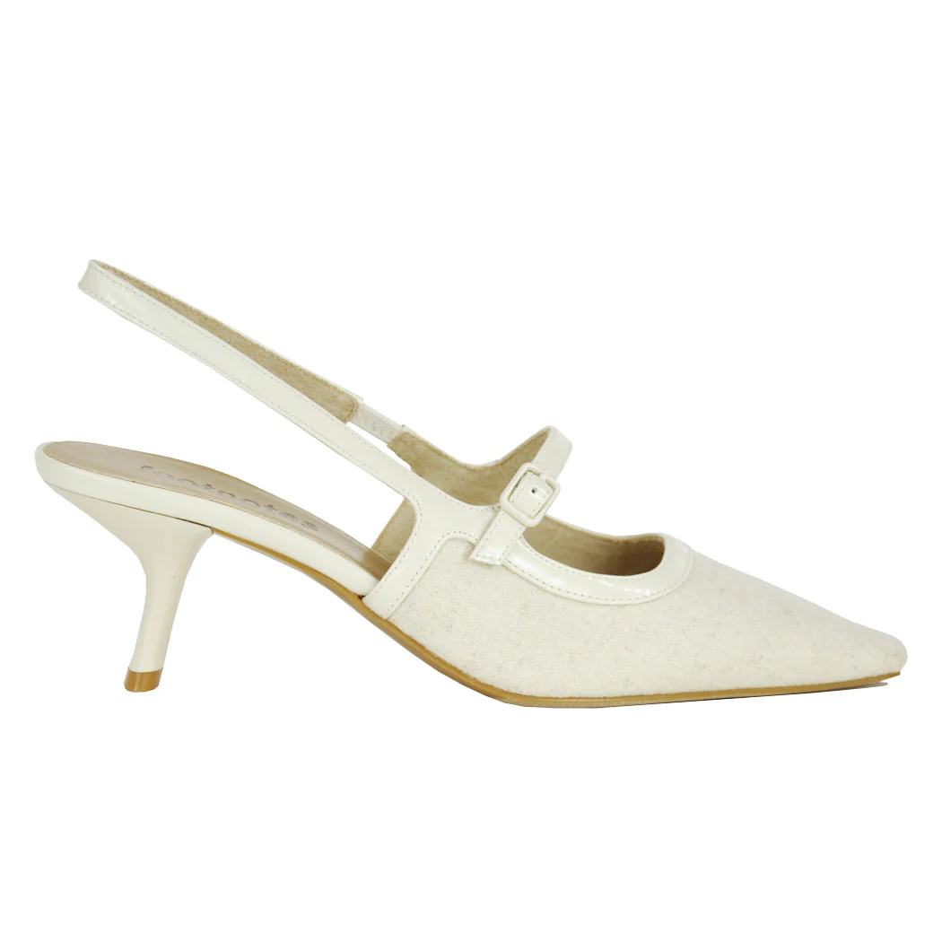 Payge Flannel Patent Heel Slingback - Image 2
