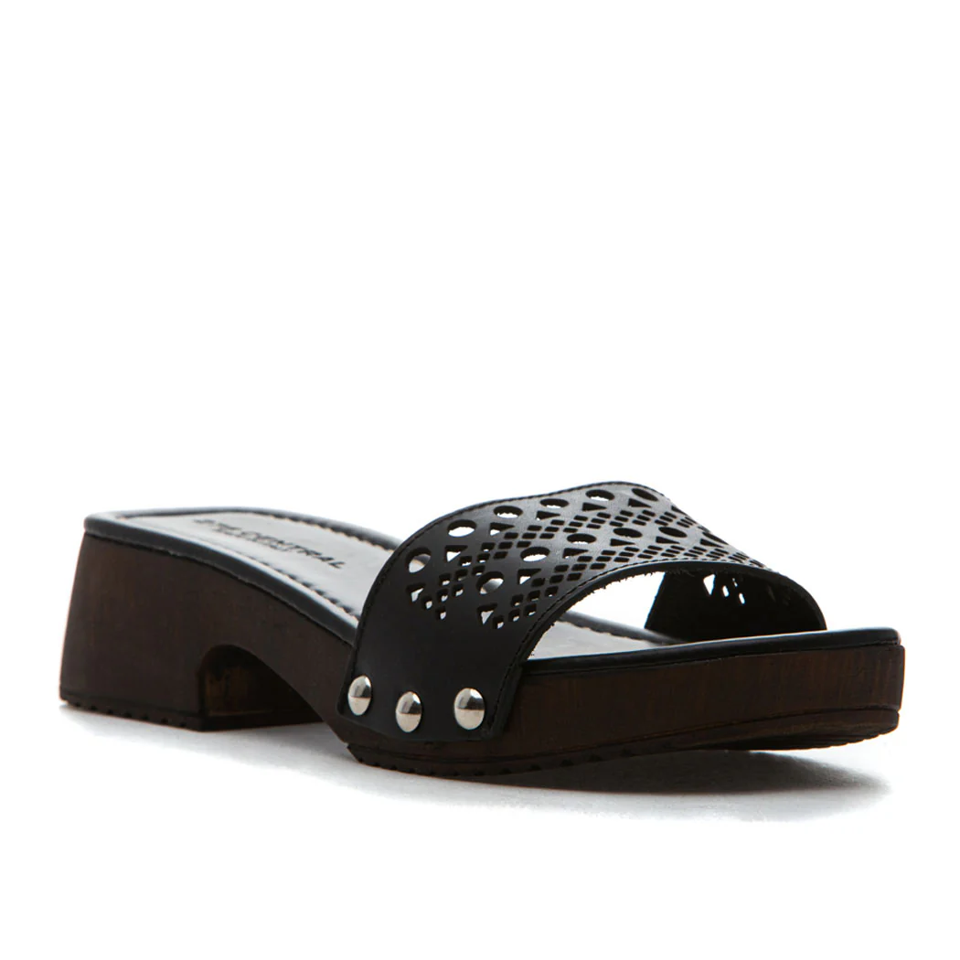 Pera Leather Lasercut Wood Slide