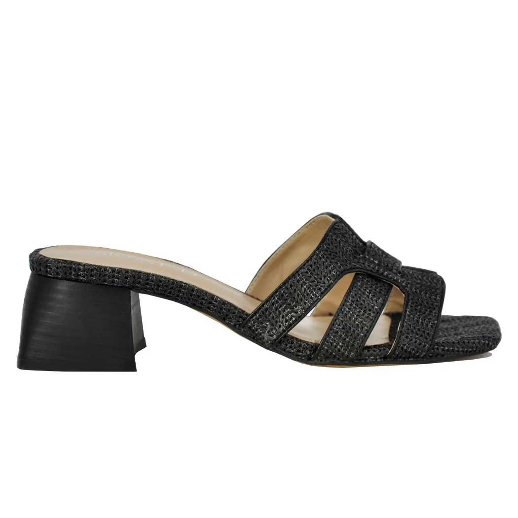 Piper Raffia Block Heel Slide - Image 2