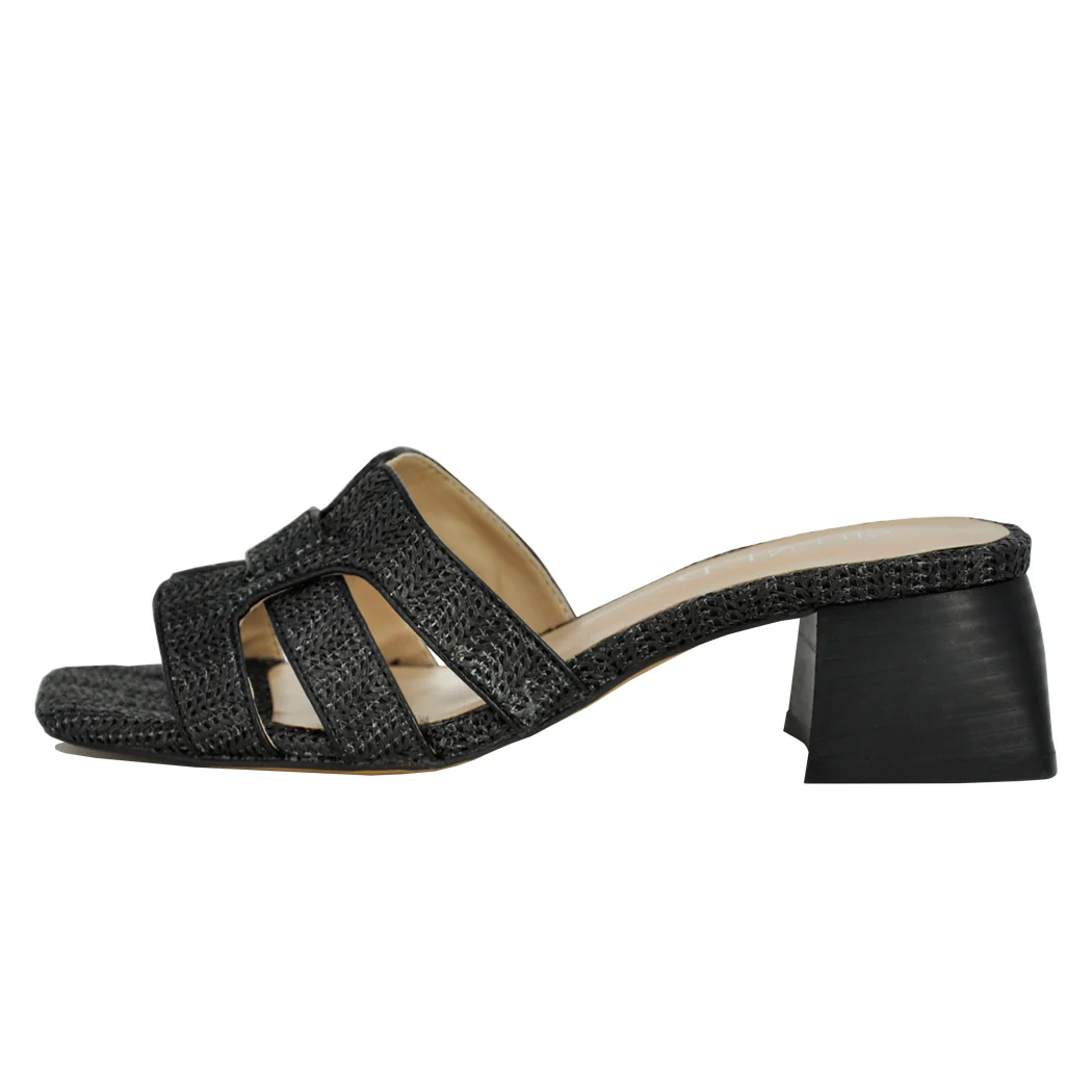 Piper Raffia Block Heel Slide - Image 4