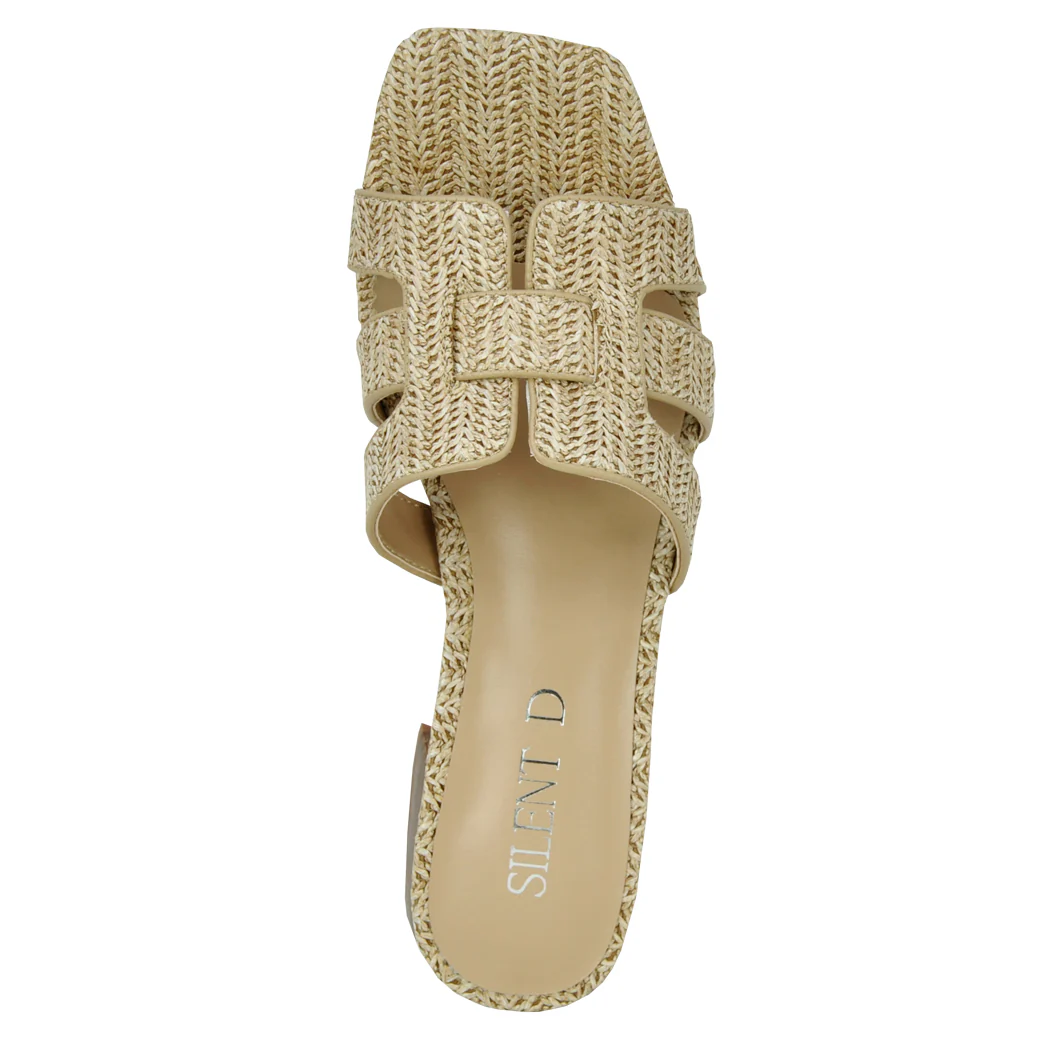 Piper Raffia Block Heel Slide - Image 3