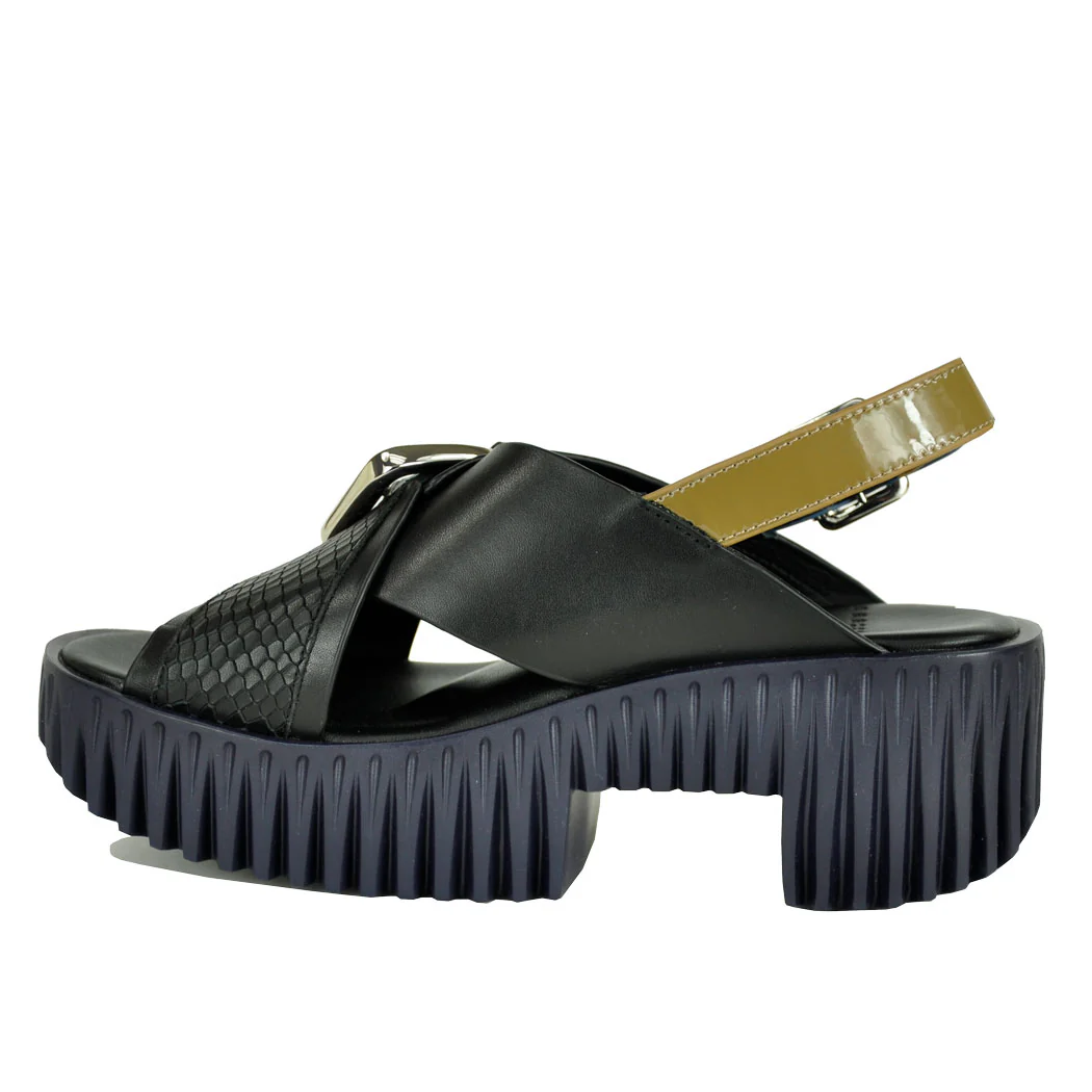 Plia-Juno Leather Buckle Platform Sling - Image 4