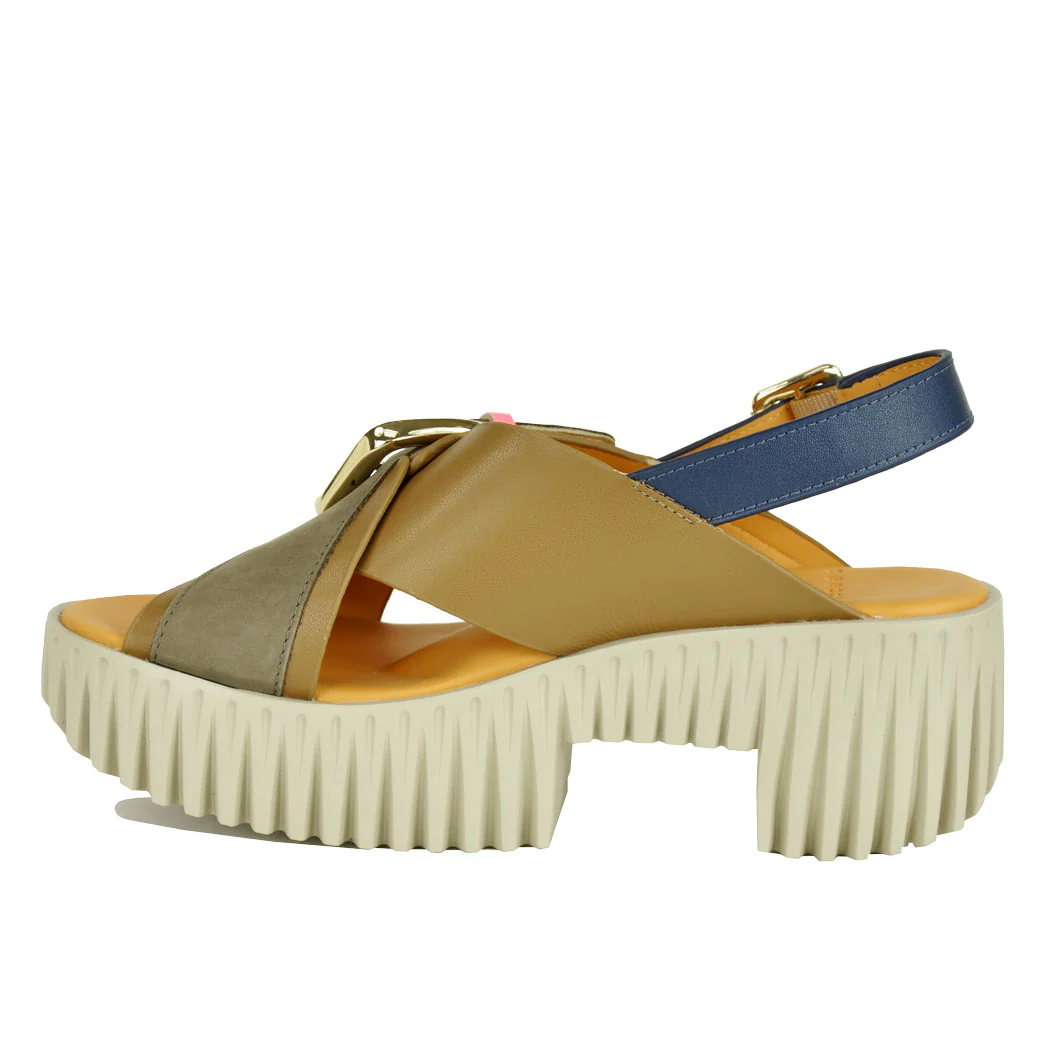 Plia-Juno Leather Buckle Platform Sling - Image 4