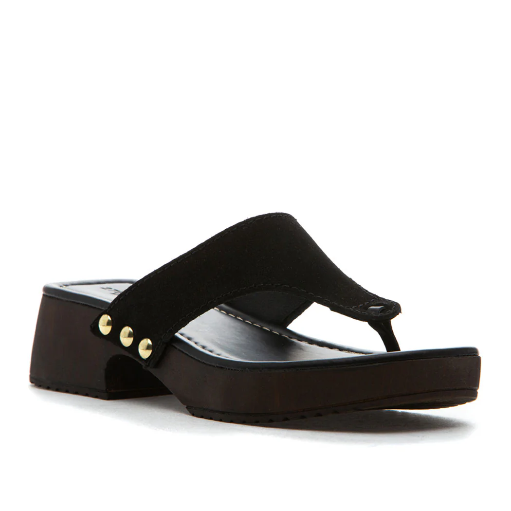 Posey Suede Wood Heel Thong