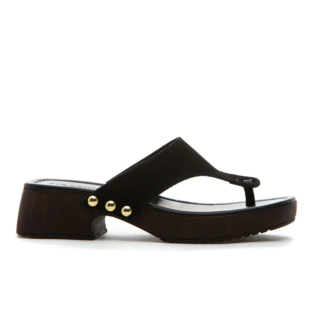 Posey Suede Wood Heel Thong - Image 2