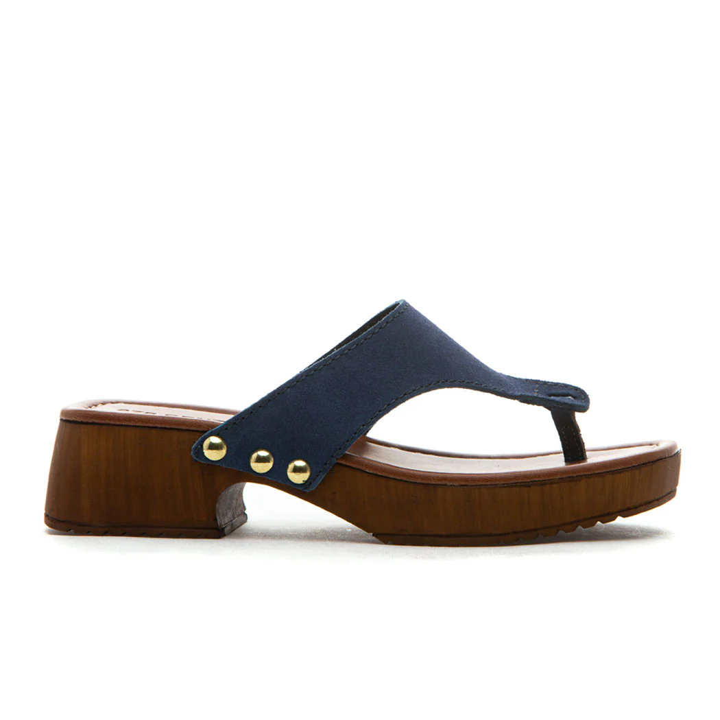 Posey Suede Wood Heel Thong - Image 2