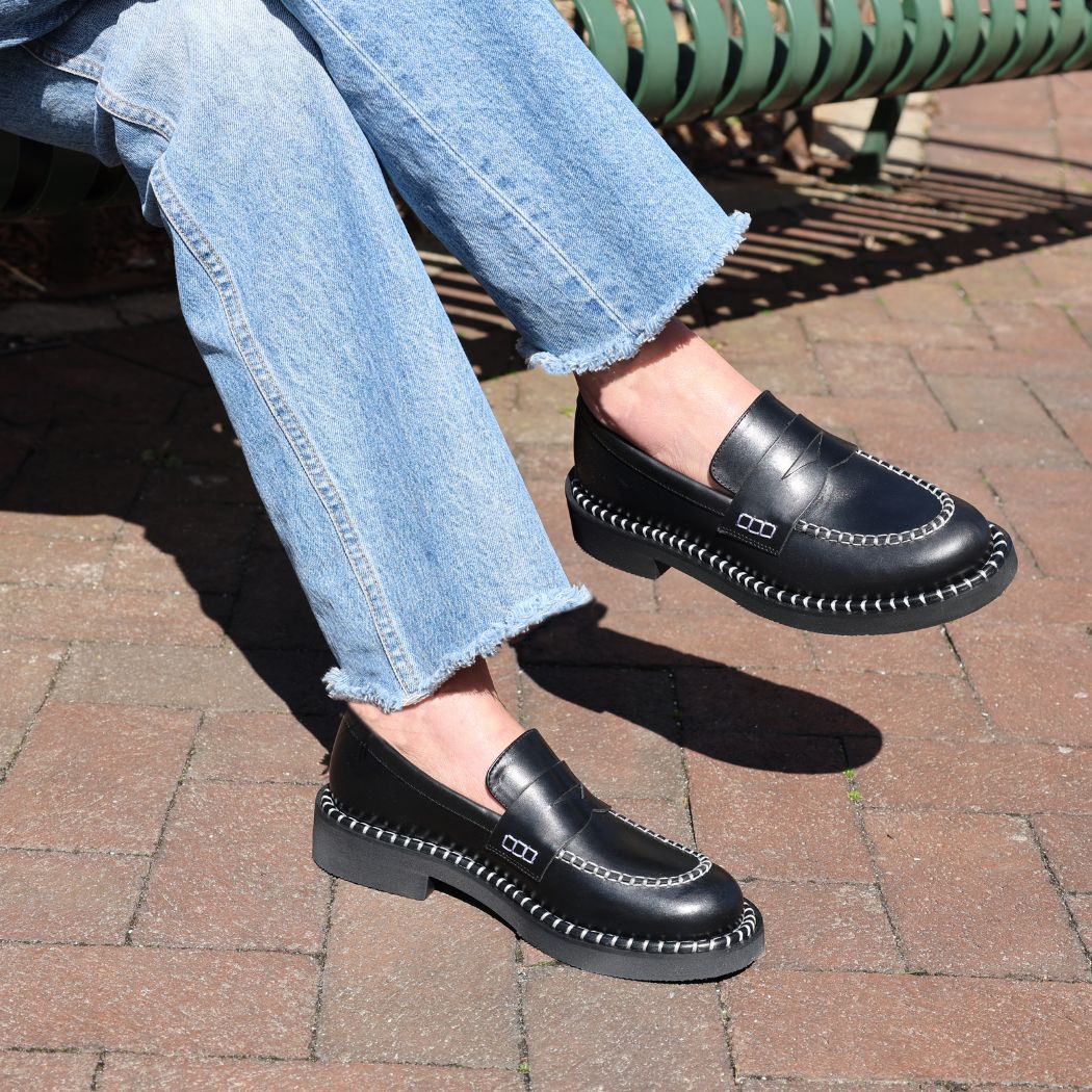 Potter Leather White Stitch Loafer - Image 2