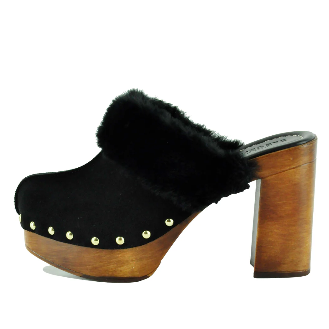 Princess Suede Fur Heel Clog - Image 4
