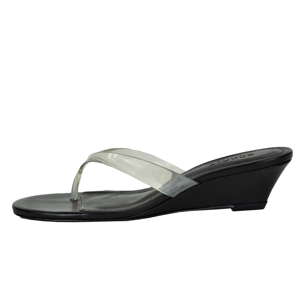 Roslyn Leather Vinyl Wedge Thong - Image 4