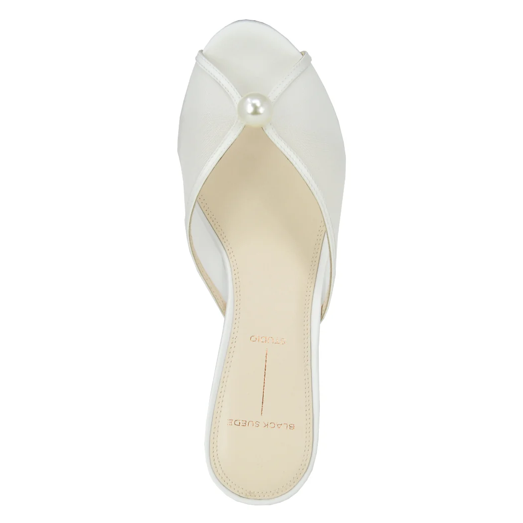 Sadie-65 Satin Mesh Pearl Sandal - Image 3