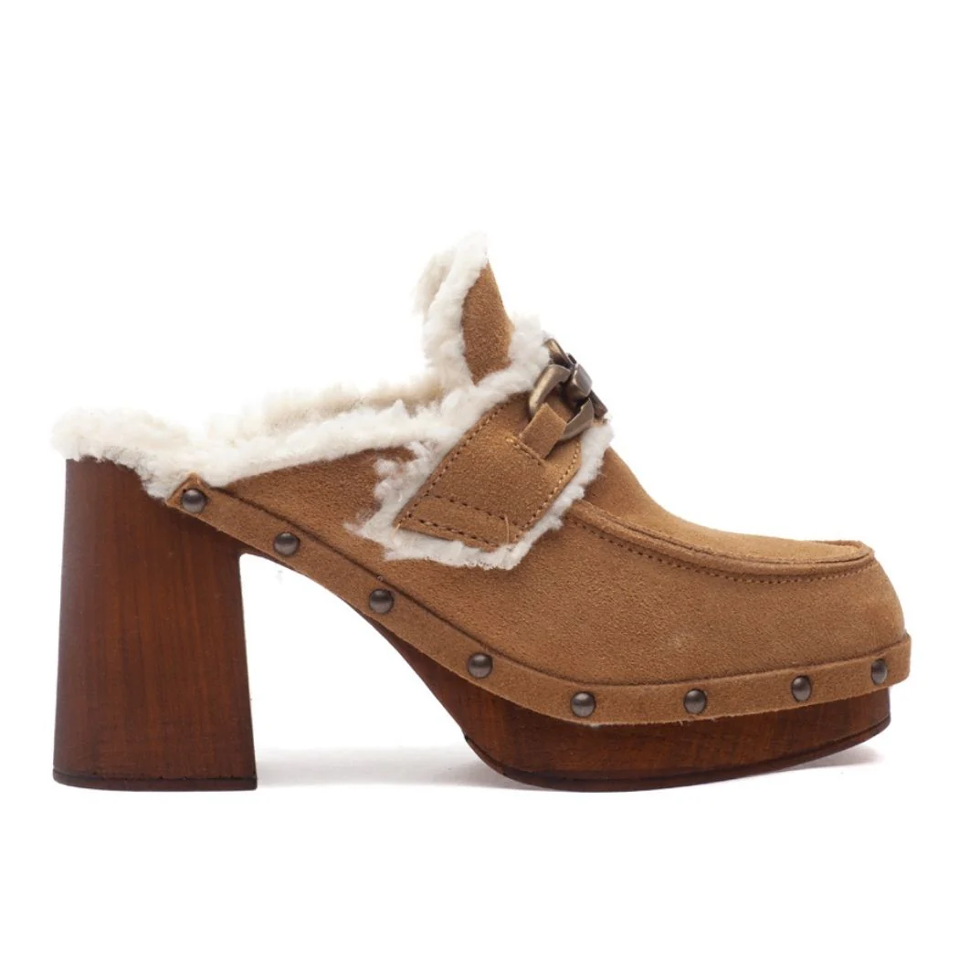 Sennett Suede Chain Heel Clog - Image 3