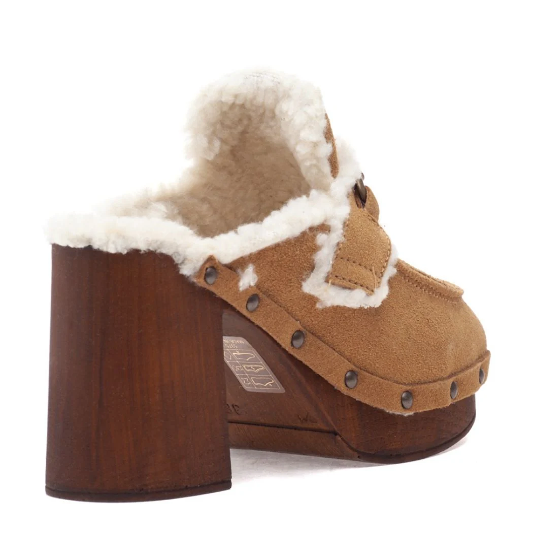 Sennett Suede Chain Heel Clog - Image 5
