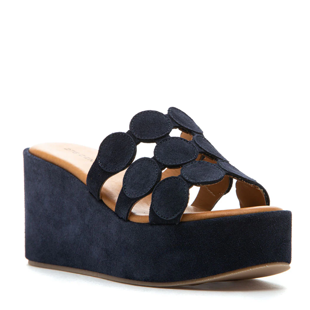 Shammy Suede Circles Wedge Slide