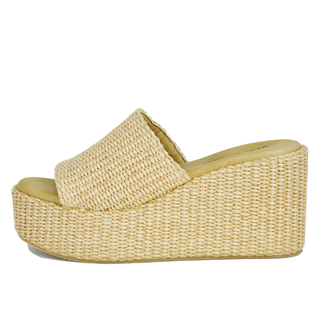 Sienna Raffia Wedge Slide - Image 4
