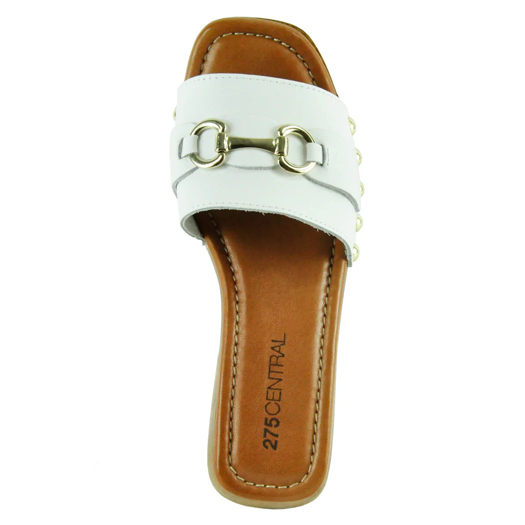 Sloane Leather Wood Heel Slide - Image 3