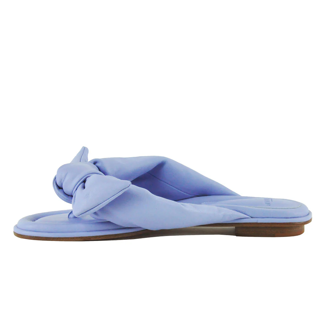 Clarita-Flat Leather Bow Flat Thong - Image 4