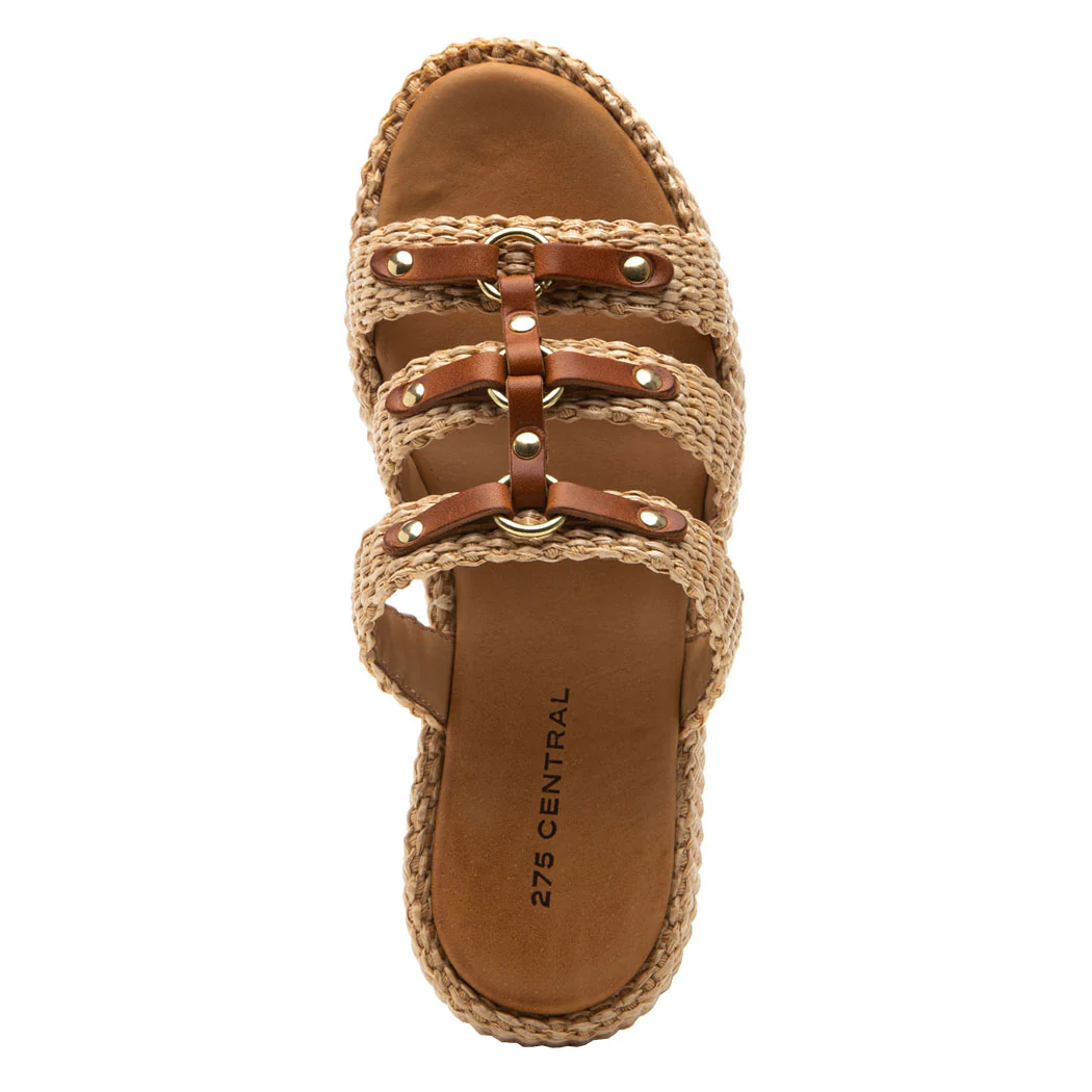 Sophia Raffia Platform Slide - Image 3
