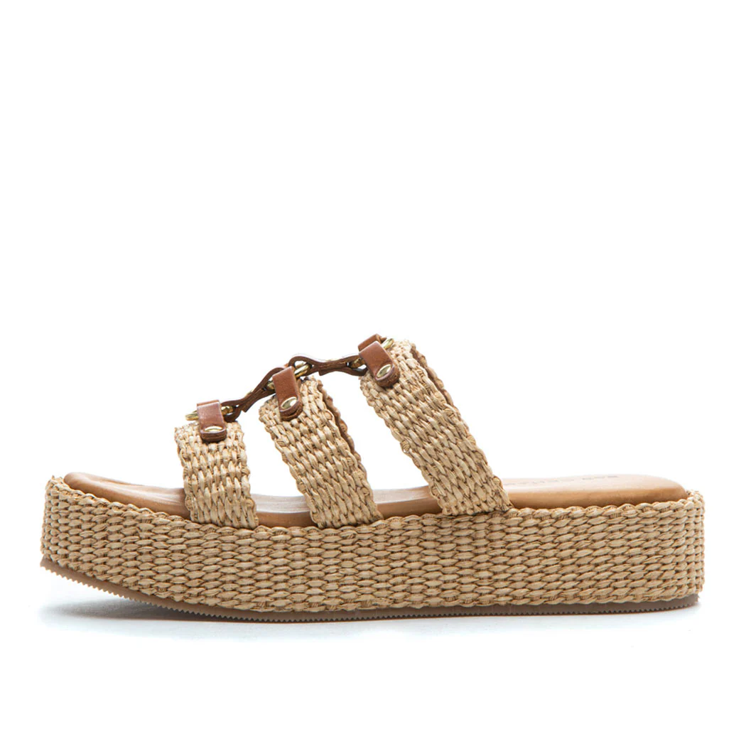 Sophia Raffia Platform Slide - Image 4