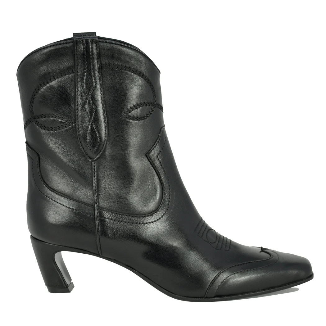 Sophie Leather Western Heel Boot - Image 2