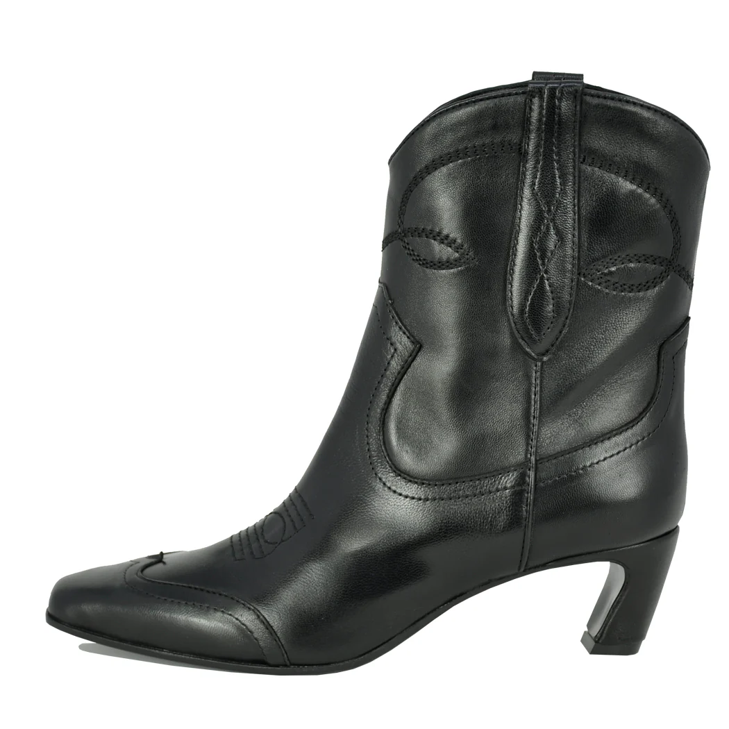 Sophie Leather Western Heel Boot - Image 4
