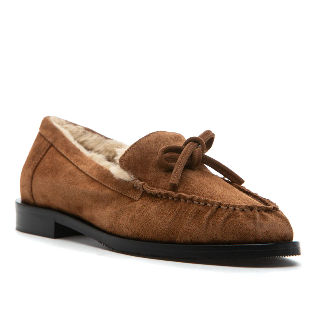 Steph Suede Fur Flat