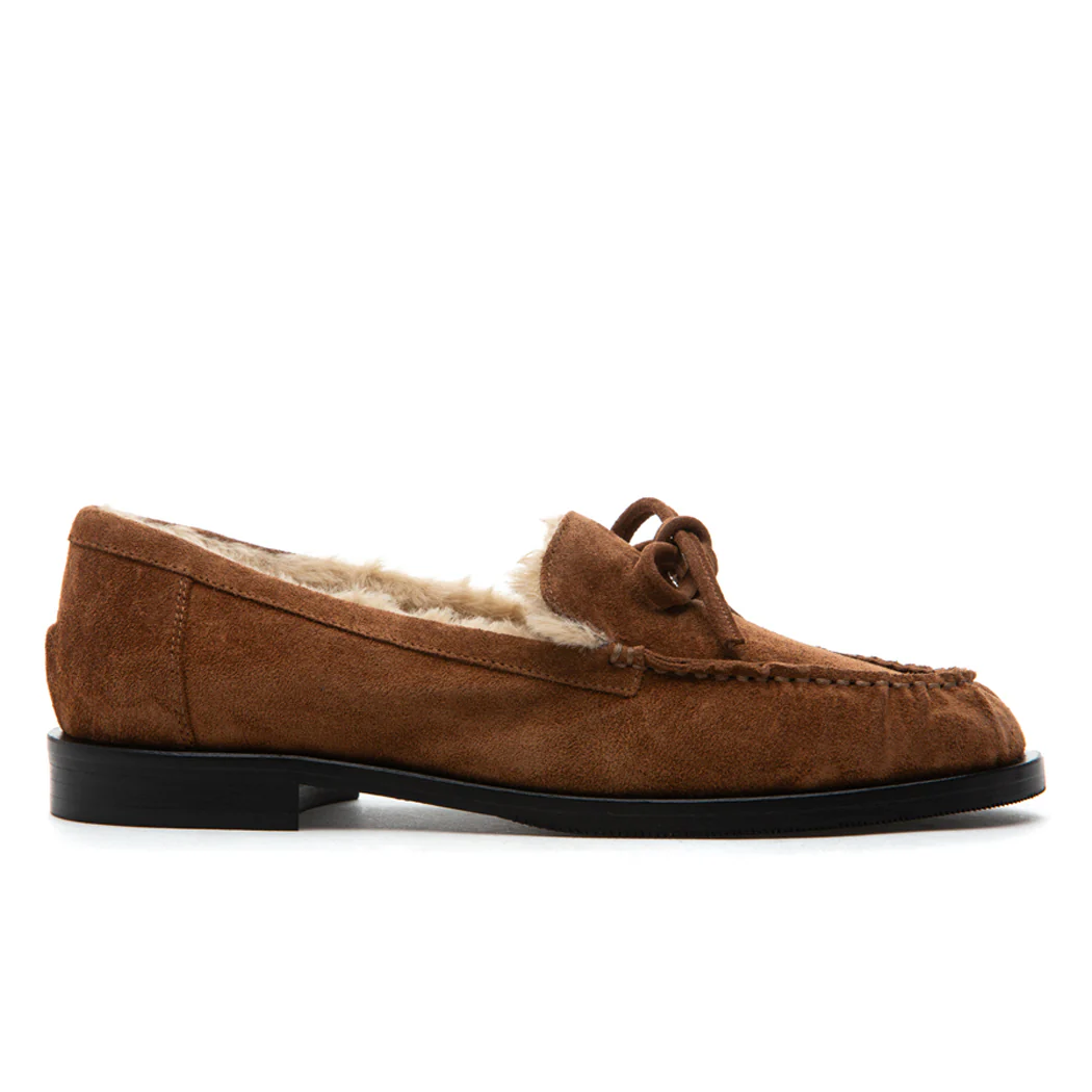 Steph Suede Fur Flat - Image 2