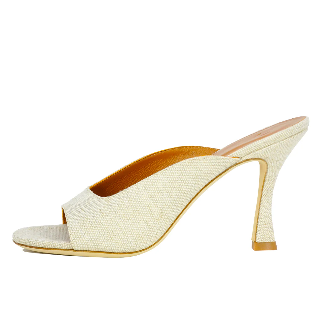 Sylvia Linen Heel Slide - Image 4