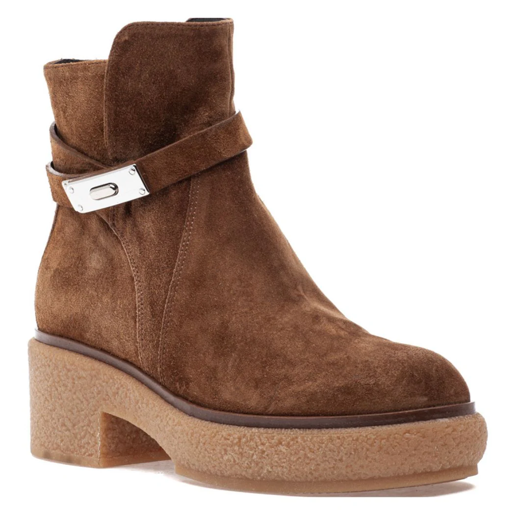 Tori Suede Crepe Platform Bootie