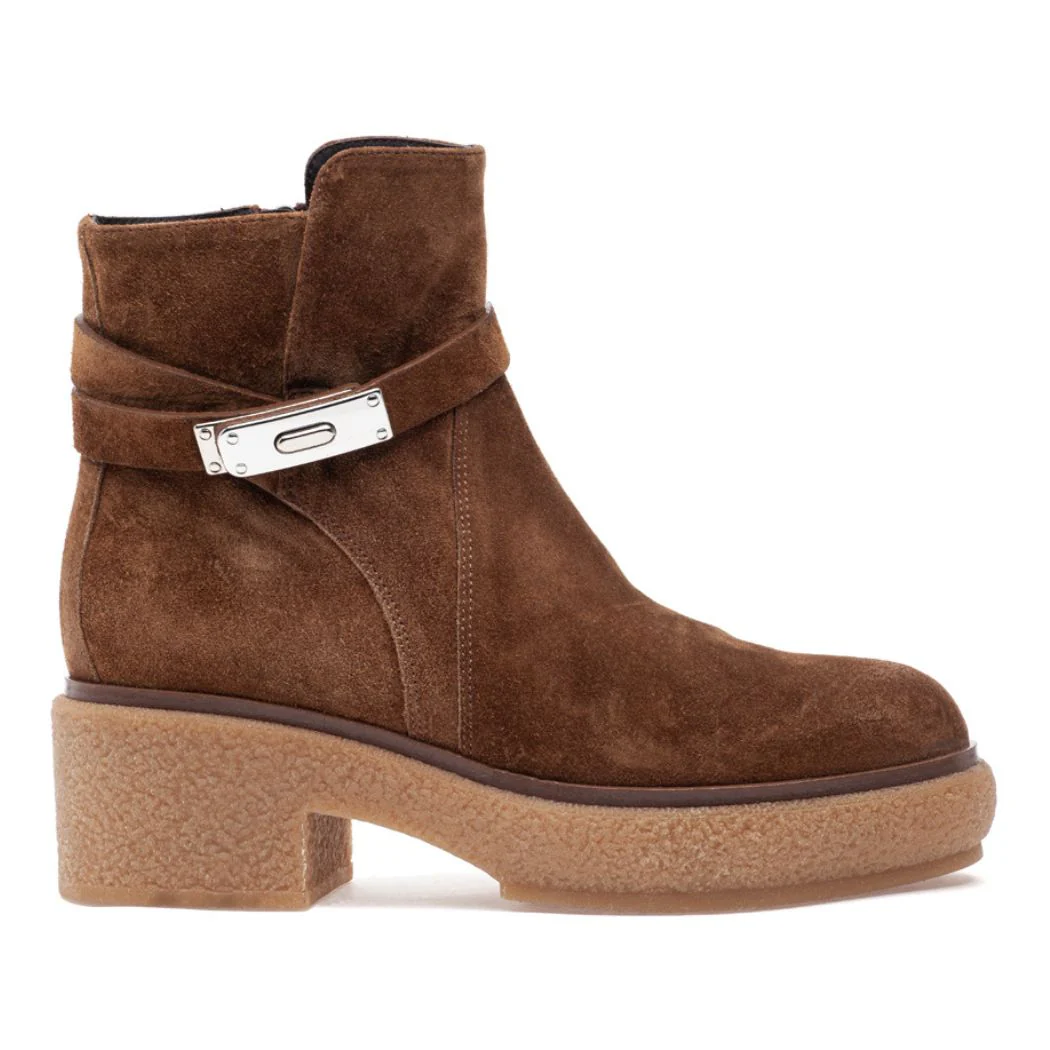 Tori Suede Crepe Platform Bootie - Image 3