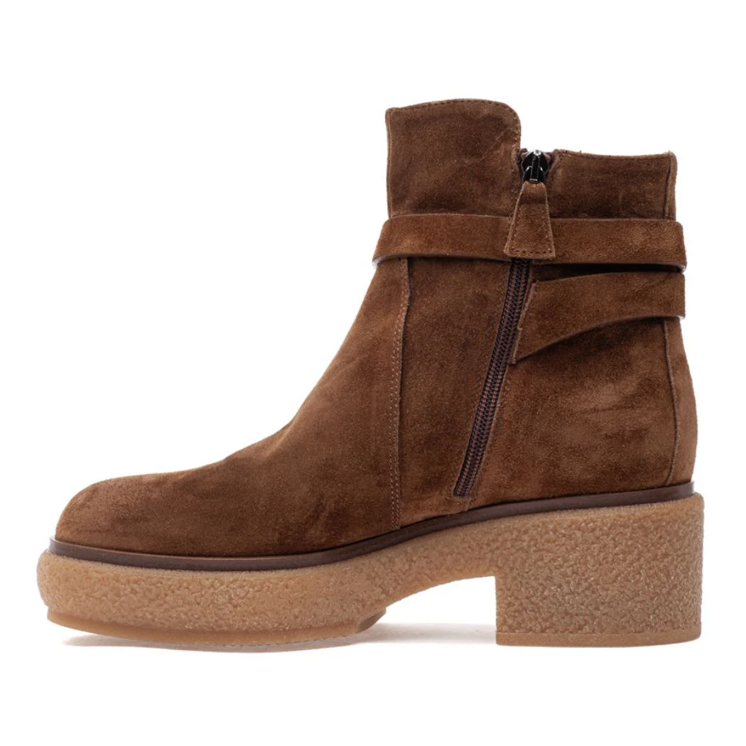 Tori Suede Crepe Platform Bootie - Image 5