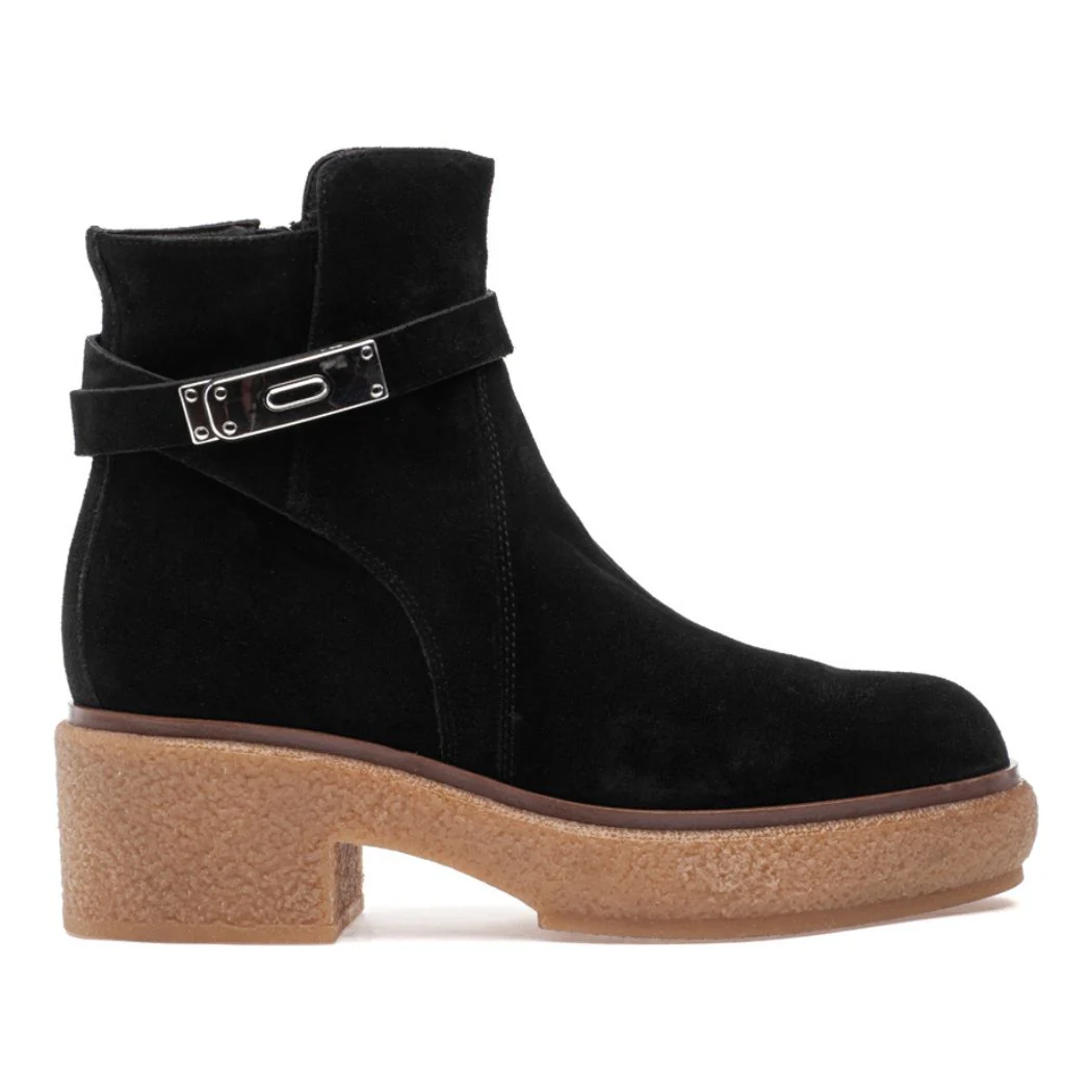 Tori Suede Crepe Platform Bootie - Image 3