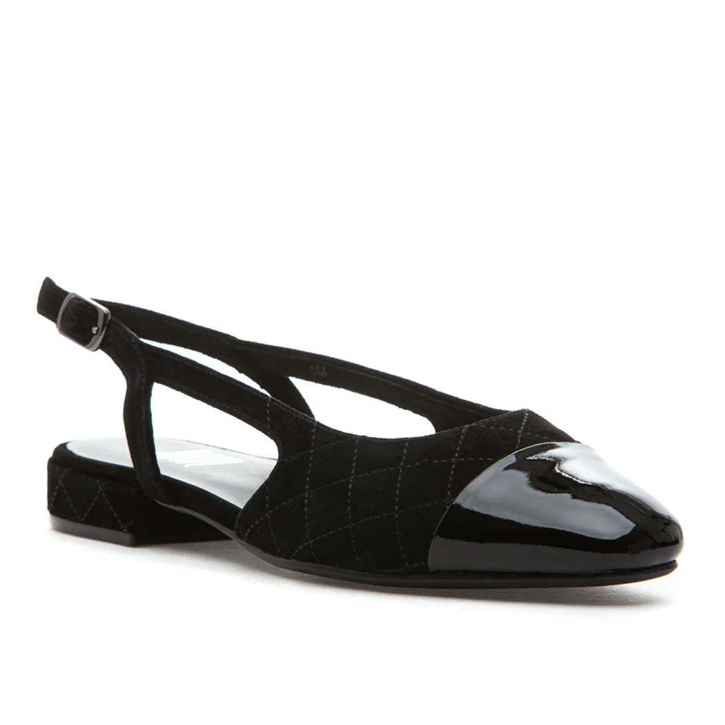 Trill Suede Quilted Flat Sling
