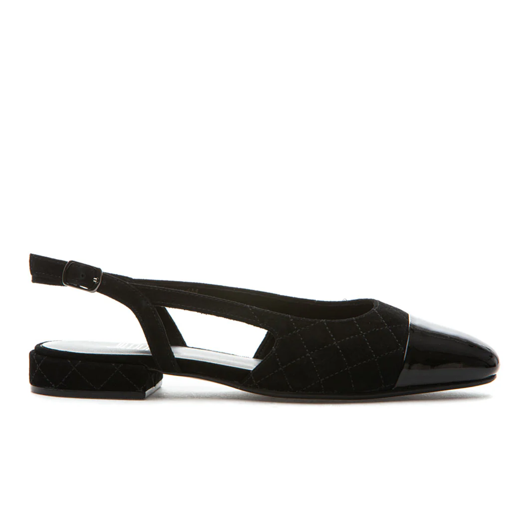 Trill Suede Quilted Flat Sling - Image 2