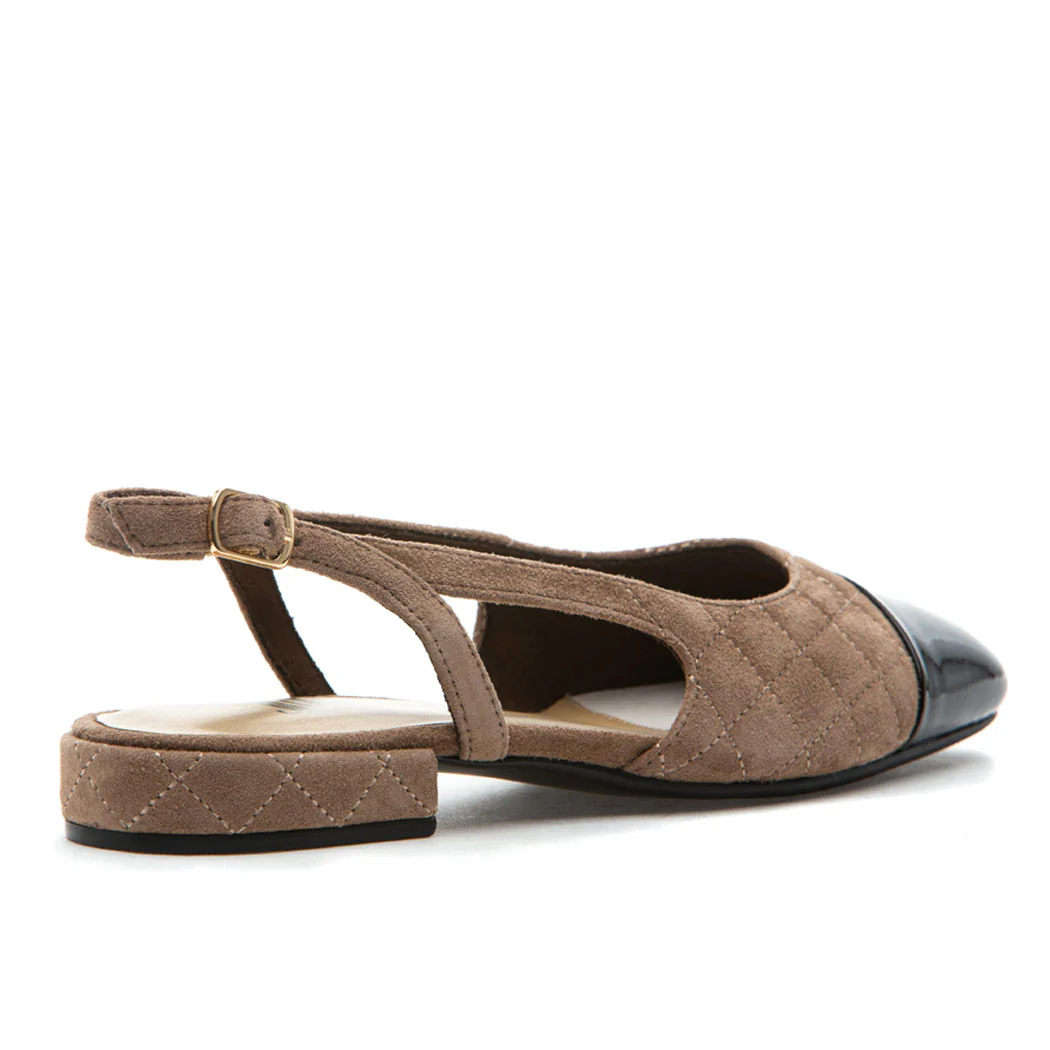 Trill Suede Quilted Flat Sling - Image 4