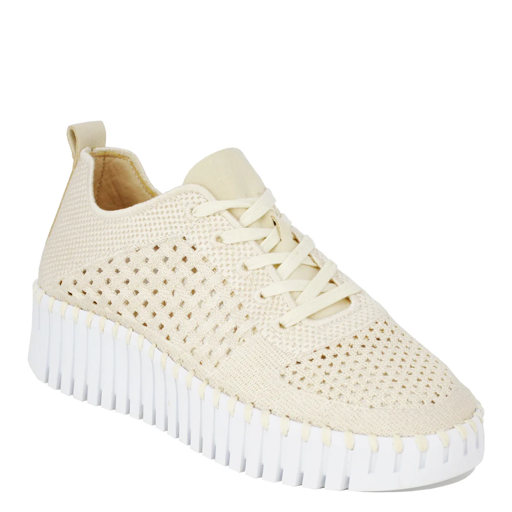 Tulip-4271 Knit Tie Platform Sneaker