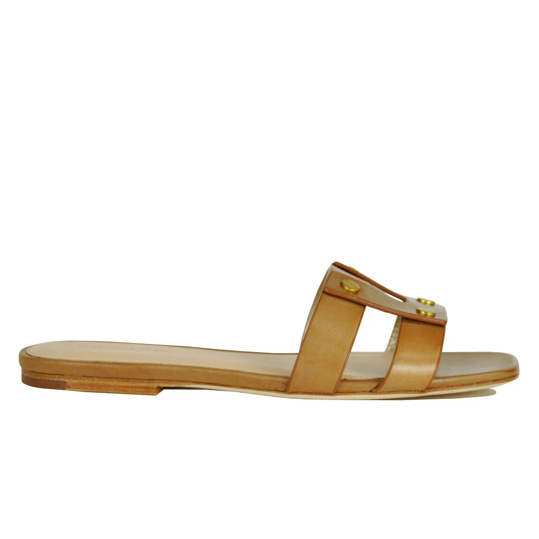 Via-Slide Leather Flat Slide - Image 2