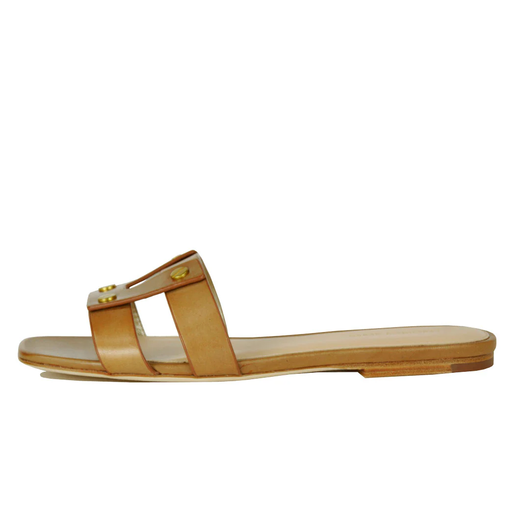 Via-Slide Leather Flat Slide - Image 4
