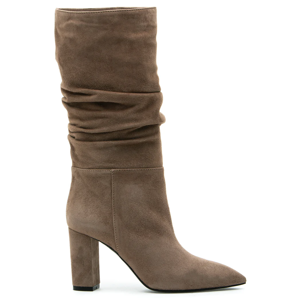 Violet Suede Heel Slouch Boot - Image 2